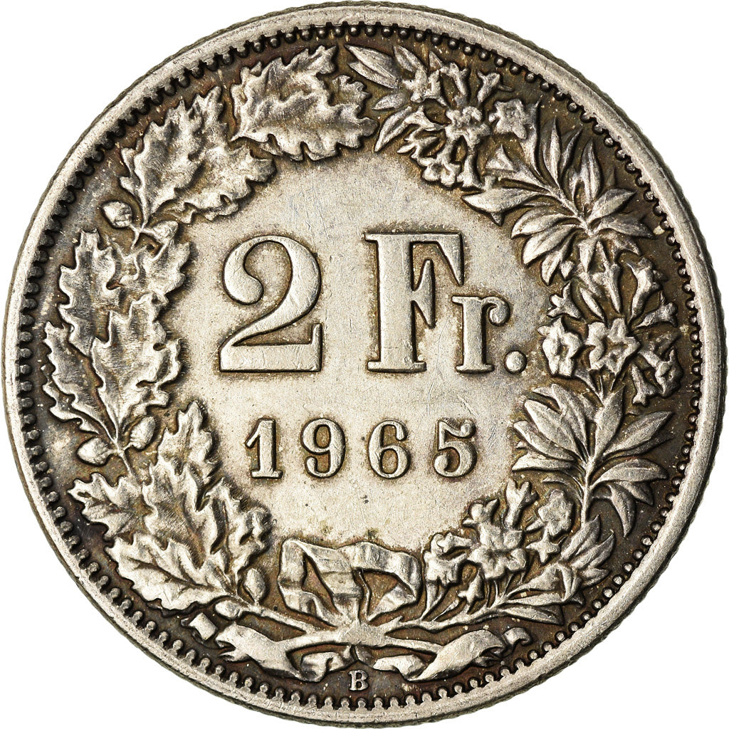 Moneta, Svizzera, 2 Francs, 1965, Bern, BB, Argento, KM:21