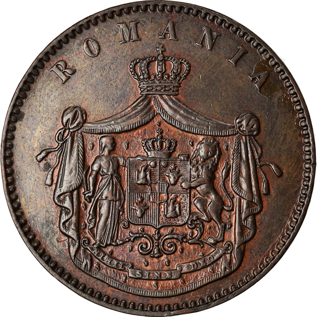 Moneta, Romania, Carol I, 10 Bani, 1867, BB+, Rame, KM:4.1