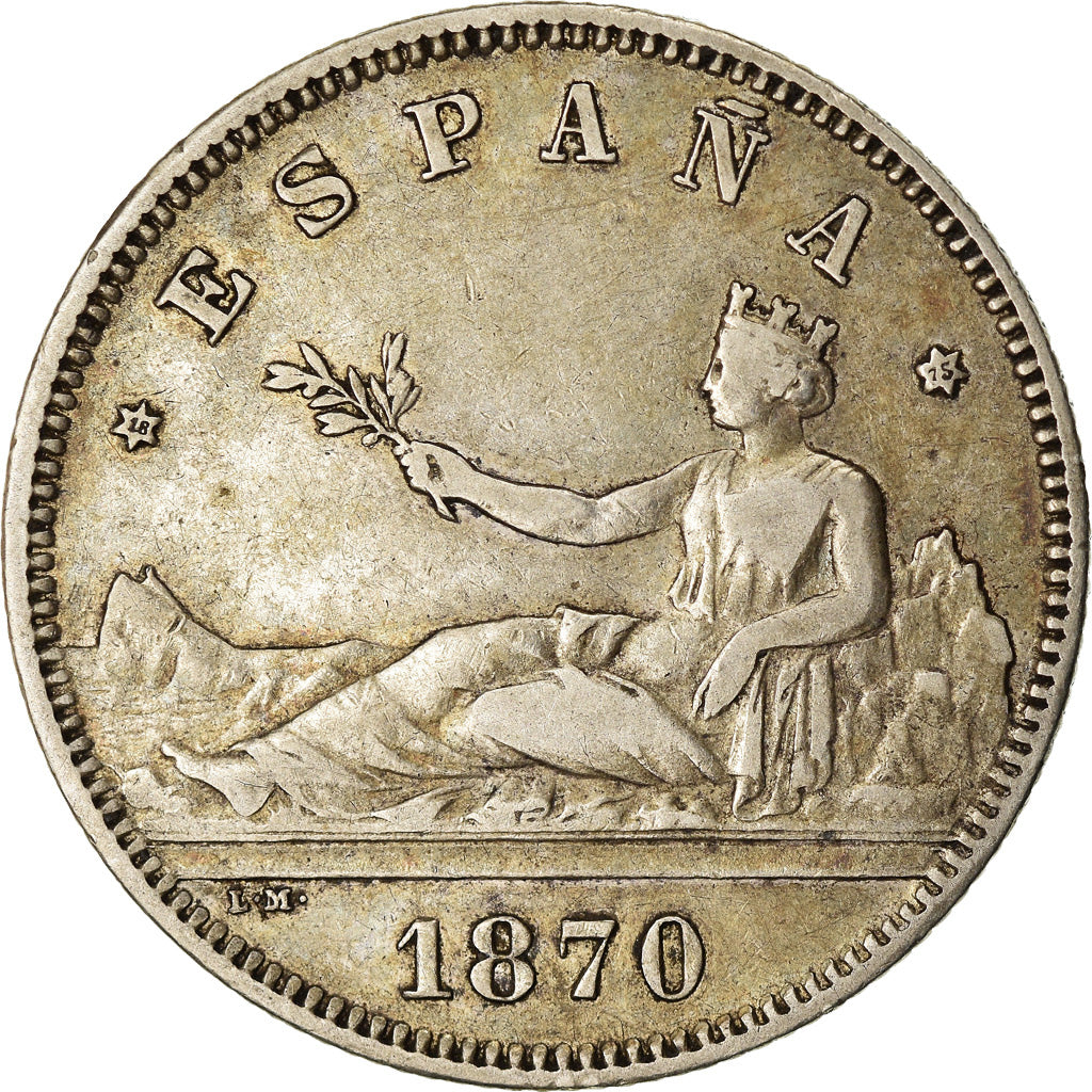 Monnaie, Espagne, Provisional Government, 2 Pesetas, 1870 (75), Madrid, TTB