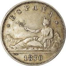 Monnaie, Espagne, Provisional Government, 2 Pesetas, 1870 (75), Madrid, TTB