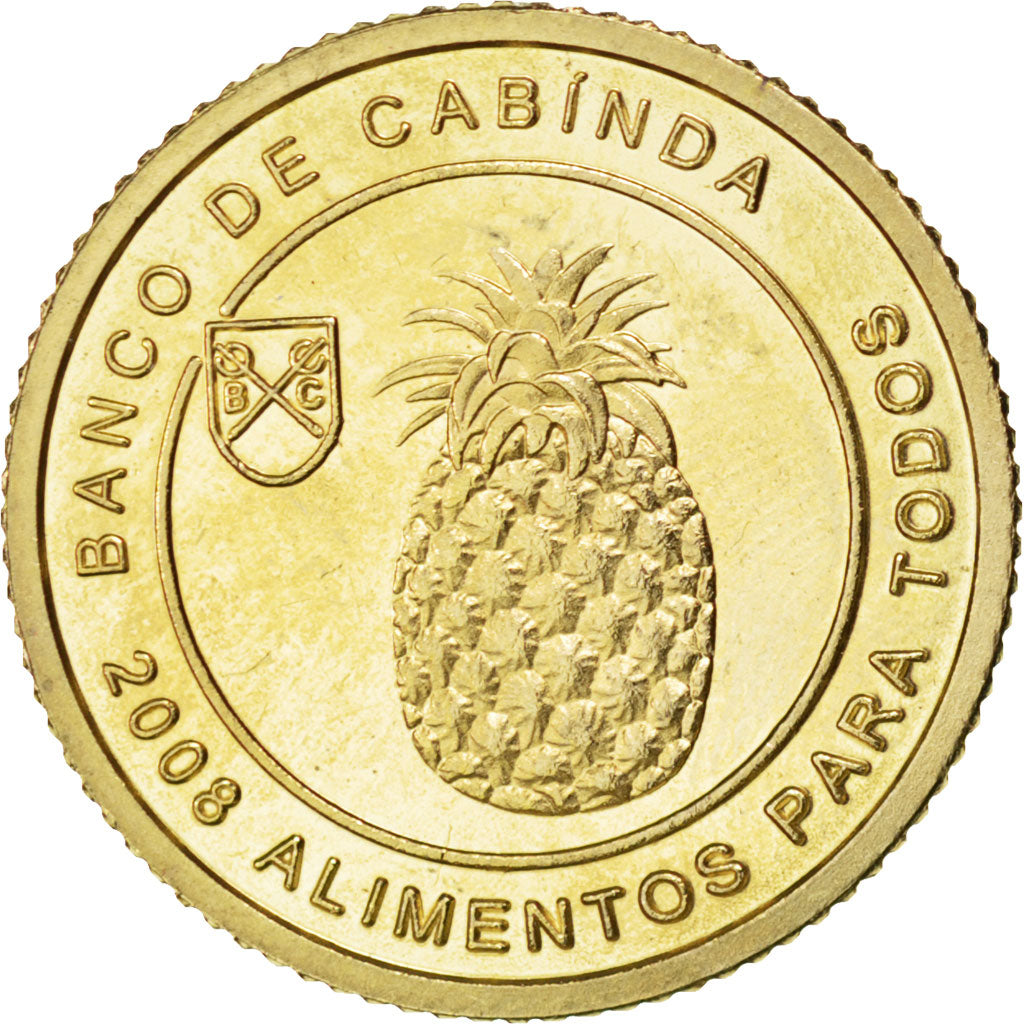 CABINDA, 10 Centavos, 2008, KM #17, MS(63), Brass Plated Steel, 21.9, 5.84