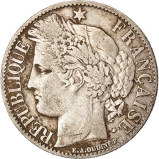 Moneta, Francia, Cérès, Franc, 1872, Paris, MB+, Argento, KM:822.1