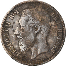 Münze, Belgien, Leopold II, Franc, 1866, S+, Silber, KM:28.1