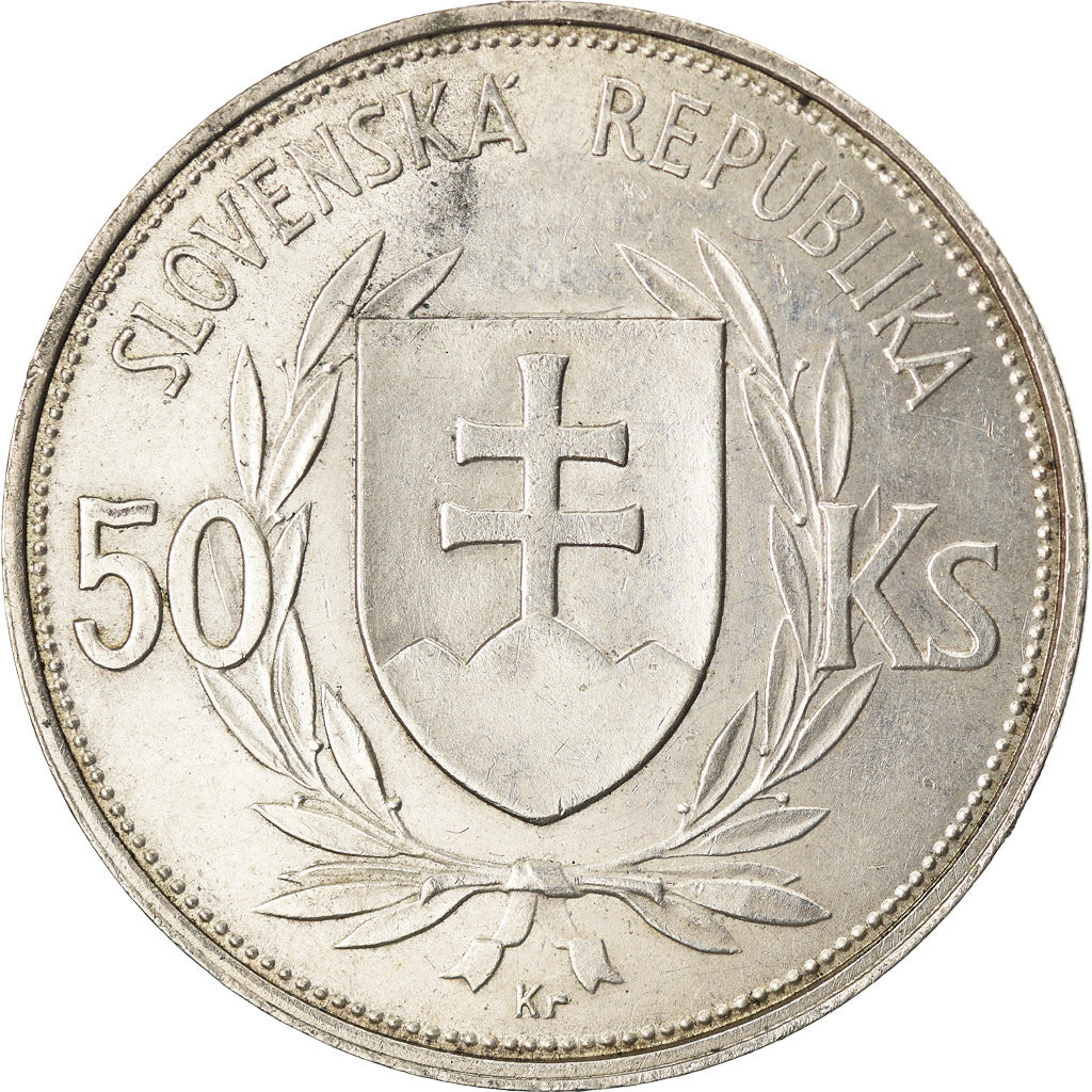 Moneta, Slovacchia, 50 Korun, 1944, BB, Argento, KM:10