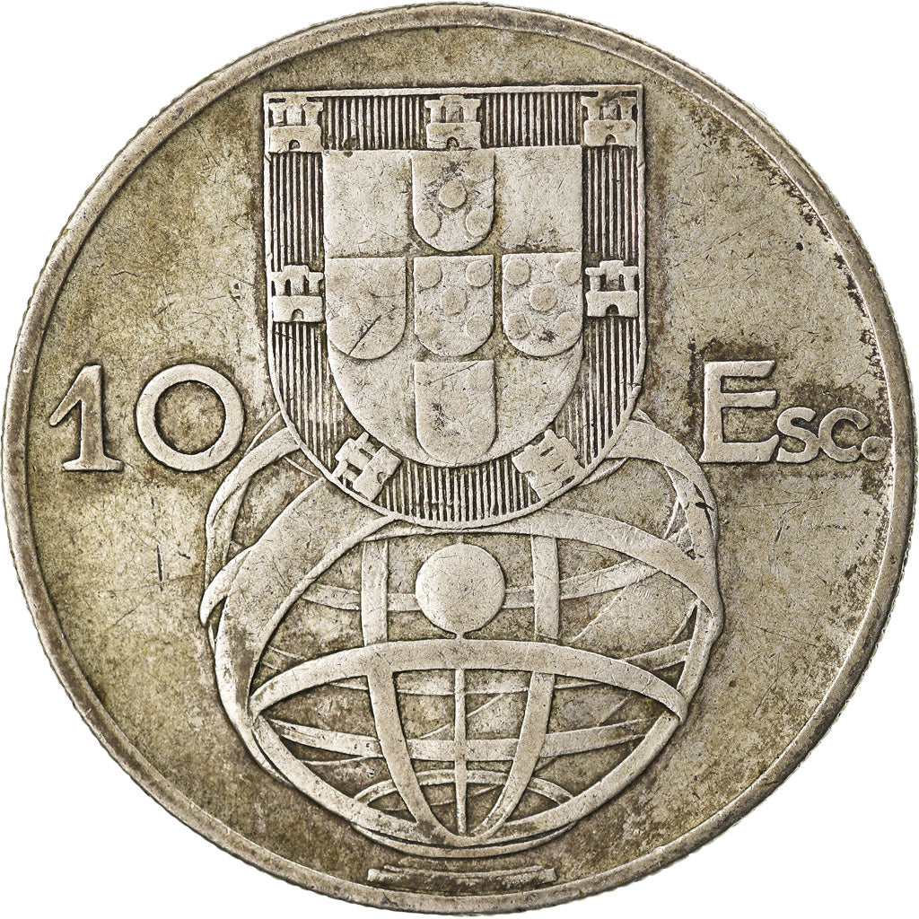 Moneta, Portogallo, 10 Escudos, 1955, MB+, Argento, KM:586