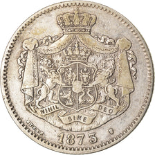 Moneta, Romania, Carol I, 2 Lei, 1873, Brussels, BB, Argento, KM:8