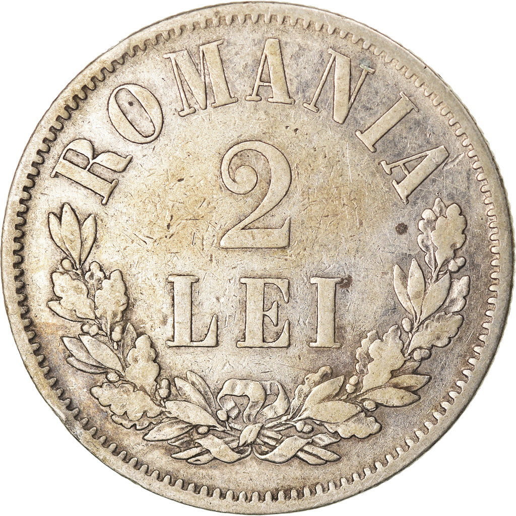 Moneta, Romania, Carol I, 2 Lei, 1873, Brussels, BB, Argento, KM:8