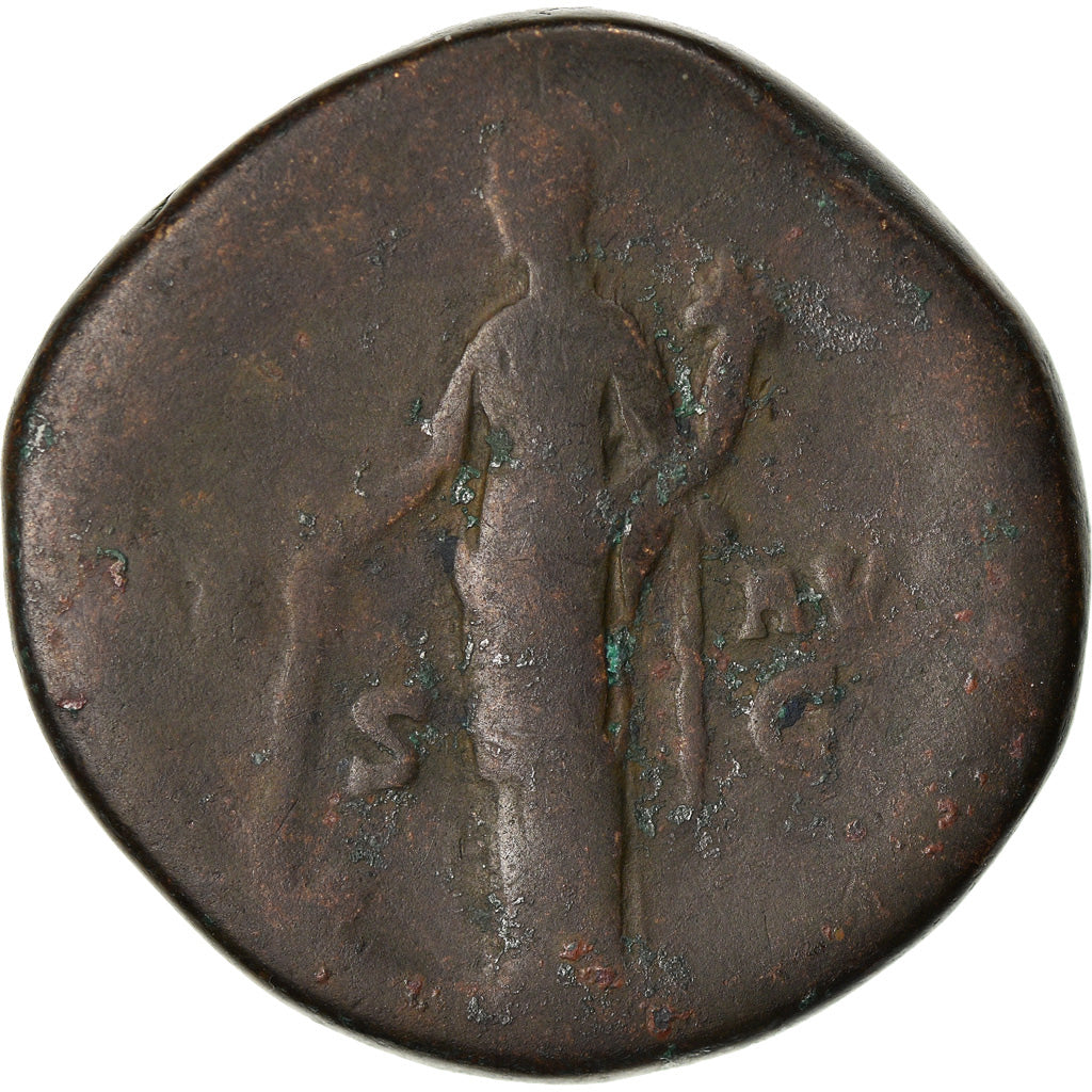 Moneda, Antoninus Pius, Sestercio, 147, Rome, BC+, Bronce, RIC:777