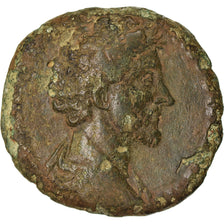 Moneta, Marcus Aurelius, Sesterzio, 155-156, Rome, MB, Bronzo, RIC:1329a