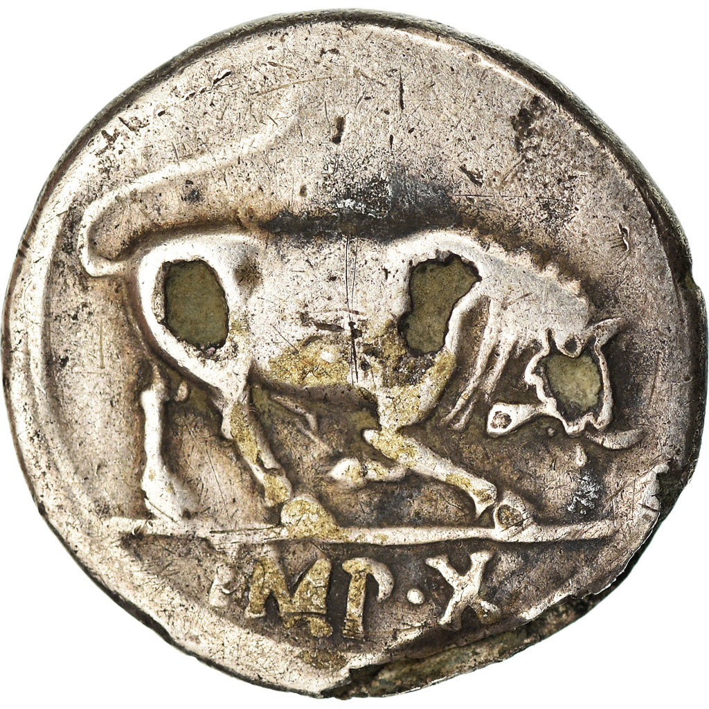 Moneta, Augustus, Denarius, 15 BC, Lyon - Lugdunum, Fourrée, MB, Argento