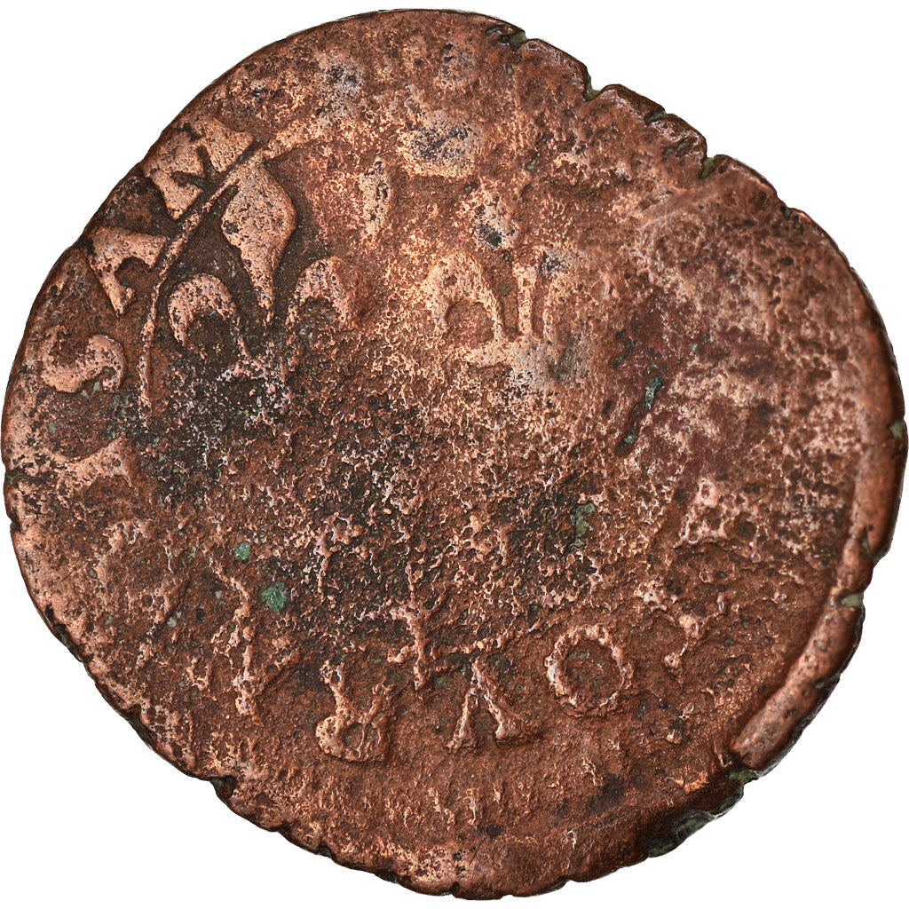 Monnaie, France, Henri III, Double Tournois, 1588, Lyon, B, Cuivre, CGKL:66