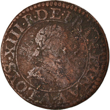 Monnaie, France, Louis XIII, Double Tournois, 1616, Paris, TB, Cuivre, CGKL:386