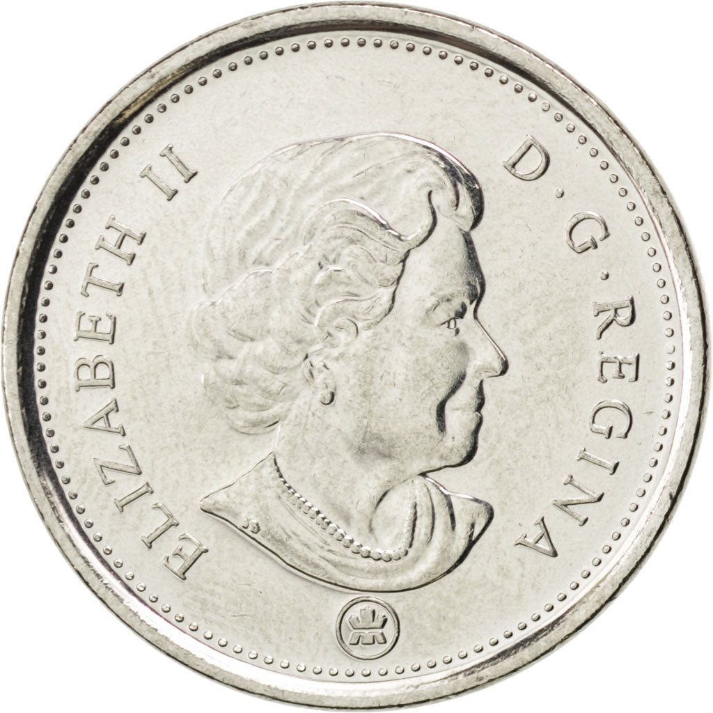 CANADA, 5 Cents, 2013, Royal Canadian Mint, KM #491, MS(63), Nickel Plated...
