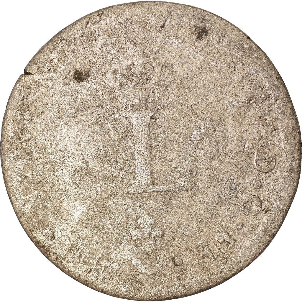 Monnaie, France, Louis XV, Double sol (2 sous) en billon, 2 Sols, 1739, Bourges