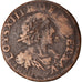 Munten, Frankrijk, Louis XIII, Double Tournois, 1637, FR+, Koper