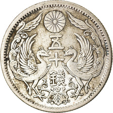 Moneta, Giappone, Yoshihito, 50 Sen, 1923, BB, Argento, KM:46