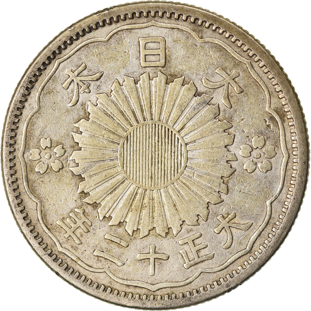 Münze, Japan, Yoshihito, 50 Sen, 1923, SS, Silber, KM:46