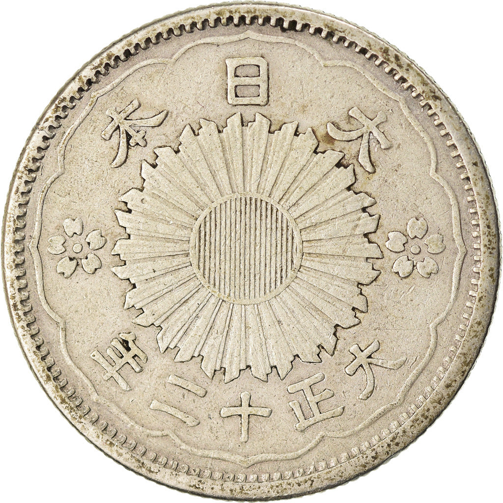 Moneta, Giappone, Yoshihito, 50 Sen, 1923, BB, Argento, KM:46