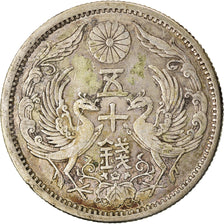 Münze, Japan, Yoshihito, 50 Sen, 1923, SS, Silber, KM:46