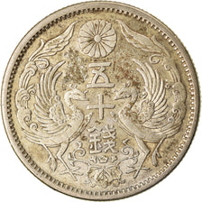 Münze, Japan, Yoshihito, 50 Sen, 1923, SS, Silber, KM:46