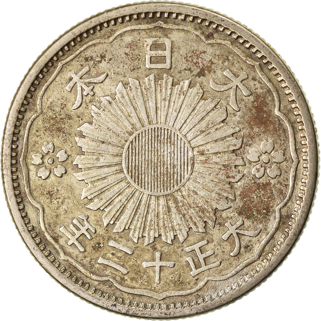 Münze, Japan, Yoshihito, 50 Sen, 1923, SS, Silber, KM:46