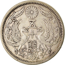 Coin, Japan, Yoshihito, 50 Sen, 1923, AU(50-53), Silver, KM:46