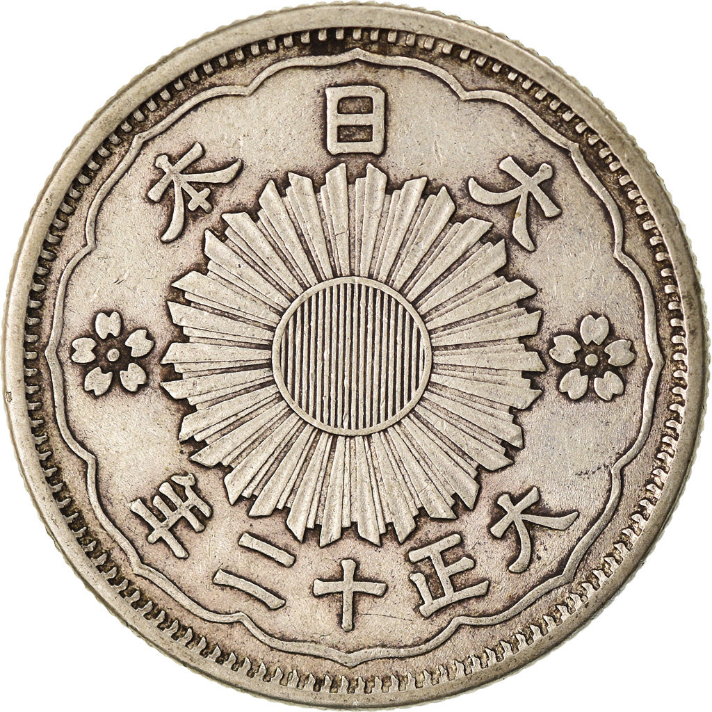 Coin, Japan, Yoshihito, 50 Sen, 1923, AU(50-53), Silver, KM:46