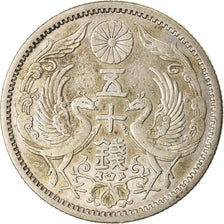 Coin, Japan, Yoshihito, 50 Sen, 1923, AU(50-53), Silver, KM:46