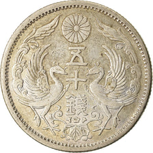 Coin, Japan, Yoshihito, 50 Sen, 1923, AU(50-53), Silver, KM:46