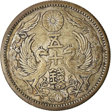 Moneta, Giappone, Yoshihito, 50 Sen, 1922, BB, Argento, KM:46