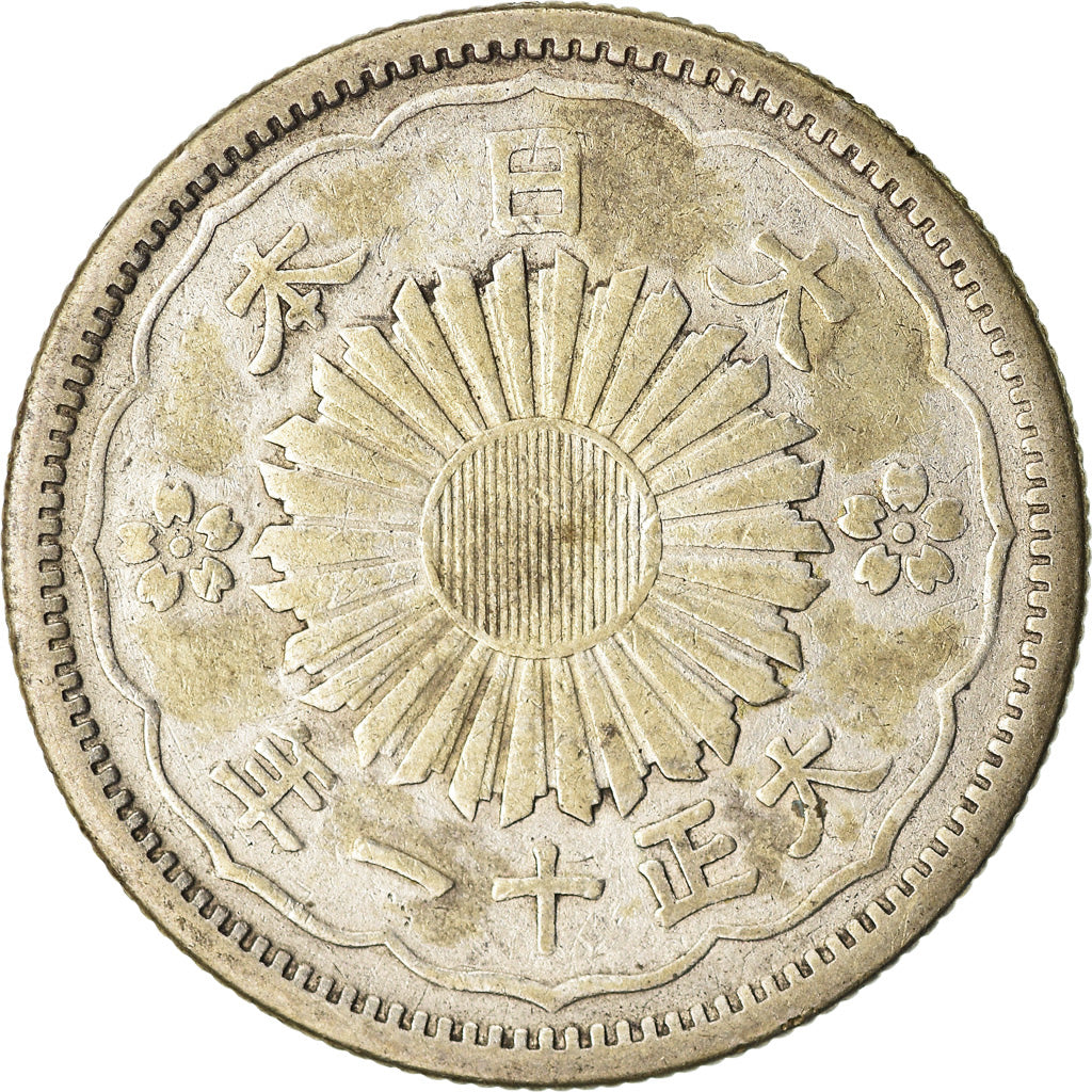 Moneta, Giappone, Yoshihito, 50 Sen, 1922, BB, Argento, KM:46