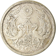 Moneta, Giappone, Yoshihito, 50 Sen, 1922, BB, Argento, KM:46