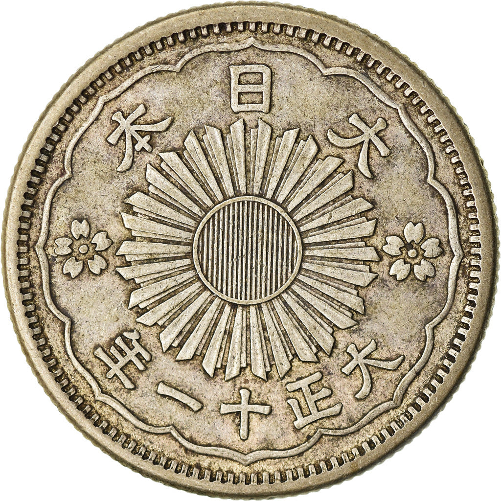 Moneta, Giappone, Yoshihito, 50 Sen, 1922, BB+, Argento, KM:46