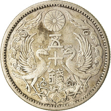 Munten, Japan, Yoshihito, 50 Sen, 1922, ZF+, Zilver, KM:46