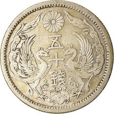 Münze, Japan, Yoshihito, 50 Sen, 1922, SS+, Silber, KM:46