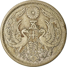 Moneta, Giappone, Yoshihito, 50 Sen, 1924, BB, Argento, KM:46