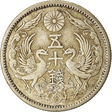 Coin, Japan, Yoshihito, 50 Sen, 1924, AU(50-53), Silver, KM:46