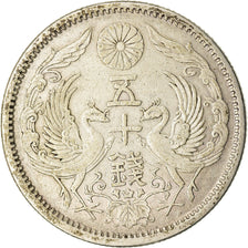 Moneda, Japón, Yoshihito, 50 Sen, 1924, MBC+, Plata, KM:46
