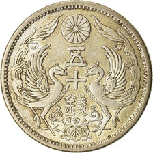 Moneta, Giappone, Yoshihito, 50 Sen, 1924, BB+, Argento, KM:46