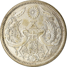 Coin, Japan, Yoshihito, 50 Sen, 1924, AU(50-53), Silver, KM:46