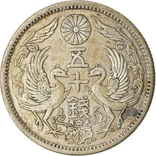 Moneta, Giappone, Yoshihito, 50 Sen, 1924, BB+, Argento, KM:46