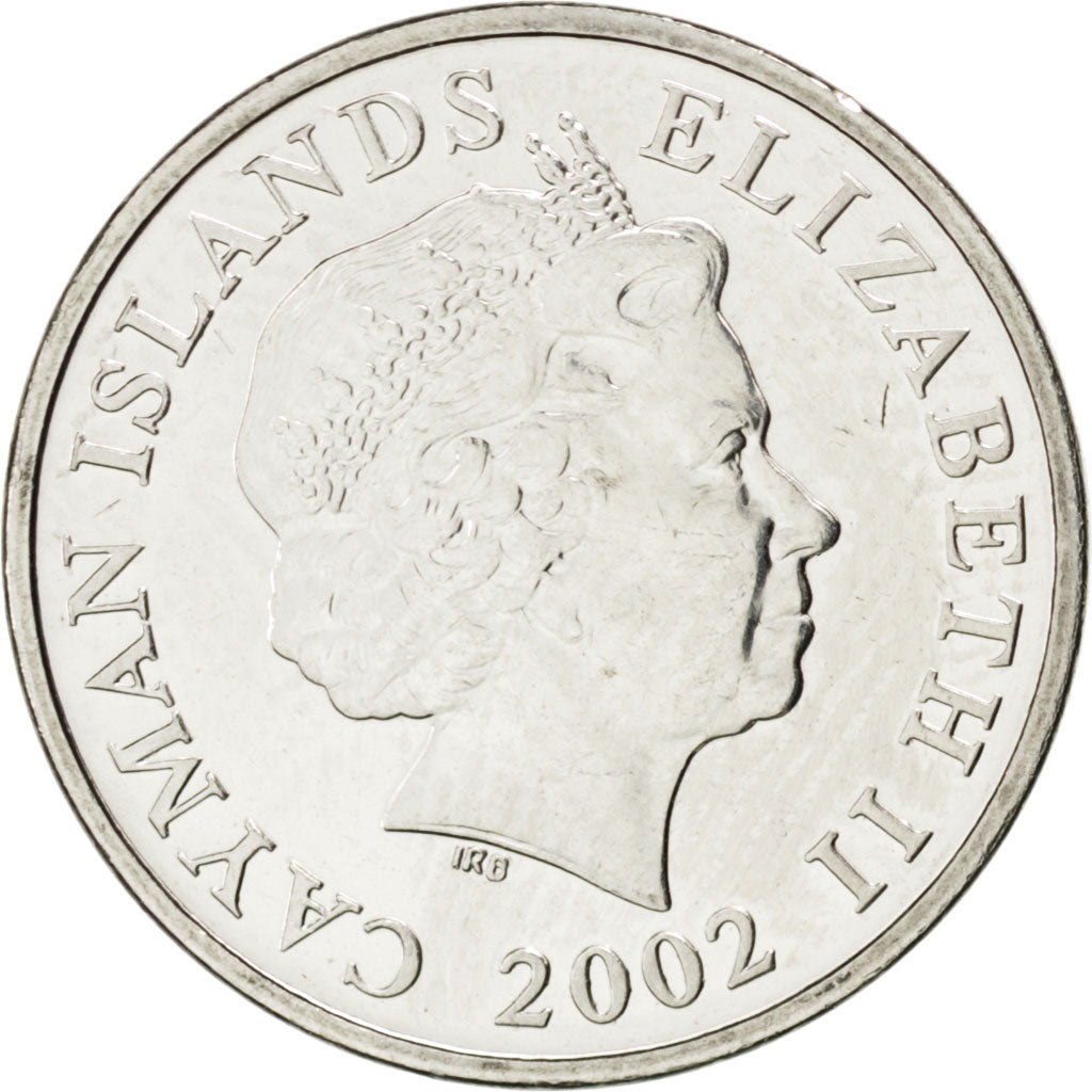 CAYMAN ISLANDS, 5 Cents, 2002, British Royal Mint, KM #132, MS(63), Nickel...
