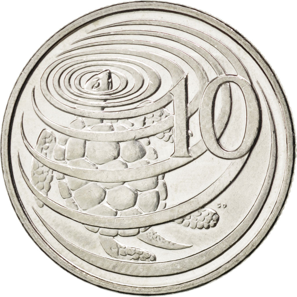 CAYMAN ISLANDS, 10 Cents, 2002, British Royal Mint, KM #133, MS(63), Nickel...