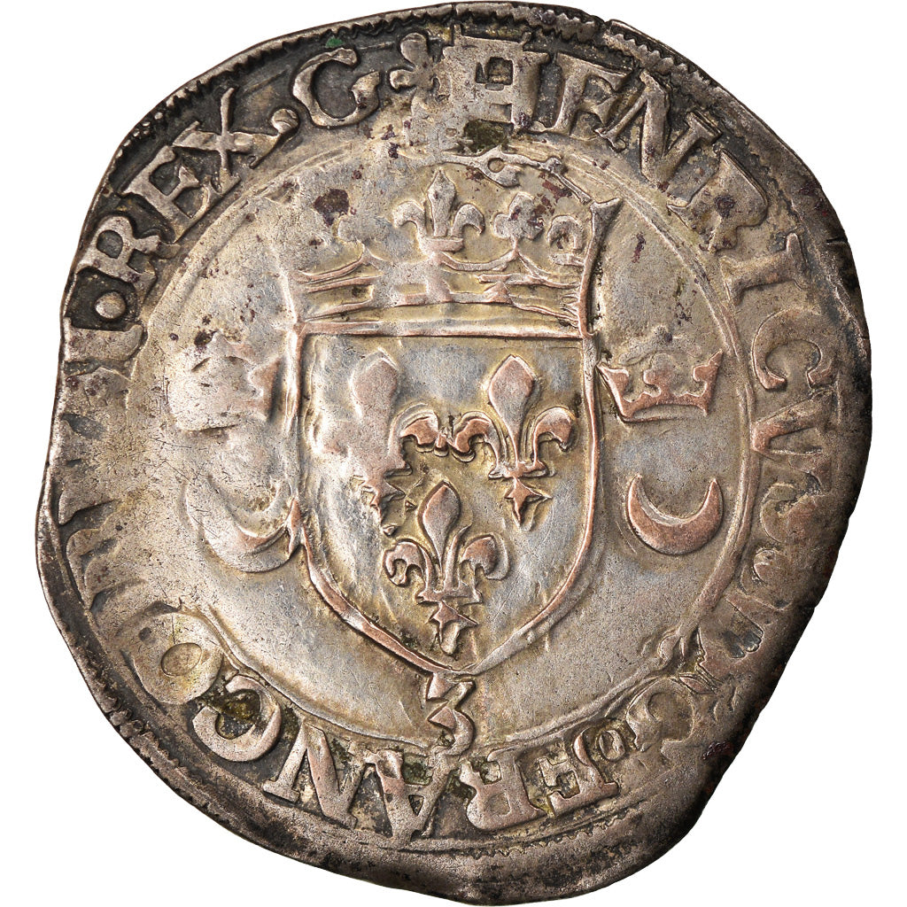 Münze, Frankreich, Henri II, Douzain aux croissants, 1550, Grenoble, S+