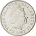 CAYMAN ISLANDS, 25 Cents, 2002, British Royal Mint, KM #134, MS(63), Nickel...