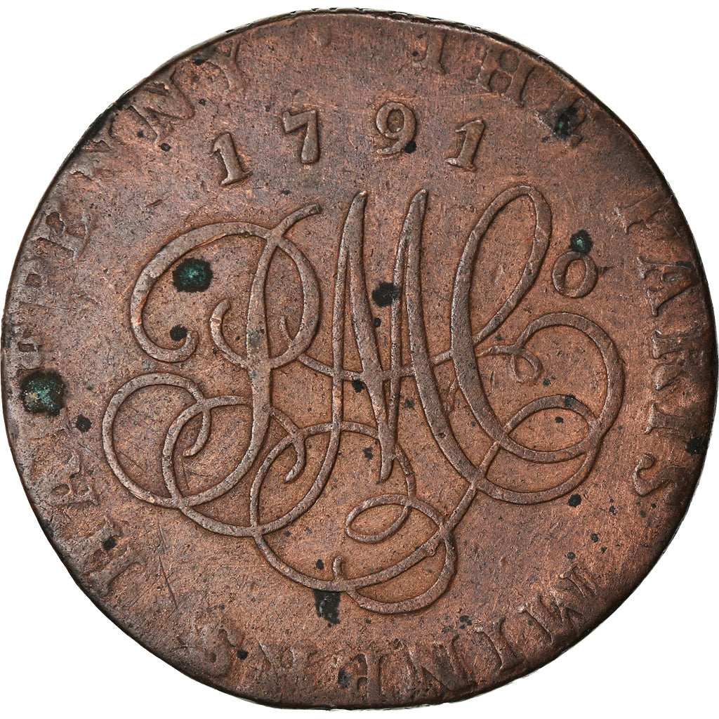 Munten, Groot Bretagne, Anglesey, Paris Miners, Halfpenny Token, 1791, ZF, Koper