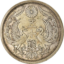 Moneta, Giappone, Yoshihito, 50 Sen, 1925, BB+, Argento, KM:46