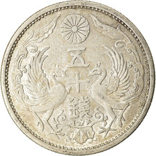 Moneta, Giappone, Yoshihito, 50 Sen, 1926, BB+, Argento, KM:46