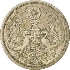Moneda, Japón, Hirohito, 50 Sen, 1933, MBC+, Plata, KM:50