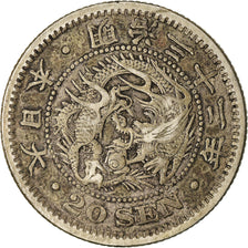 Moneta, Giappone, Mutsuhito, 20 Sen, 1899, MB+, Argento, KM:24